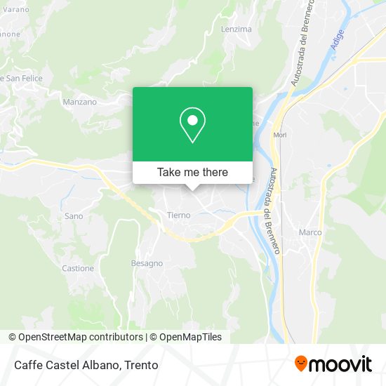 Caffe Castel Albano map