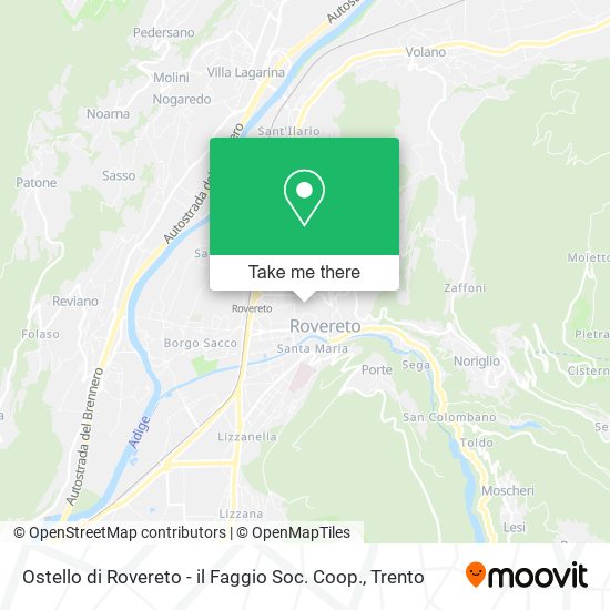 Ostello di Rovereto - il Faggio Soc. Coop. map