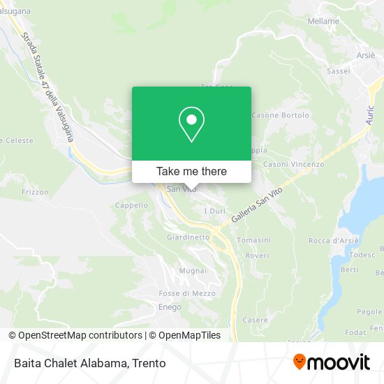 Baita Chalet Alabama map