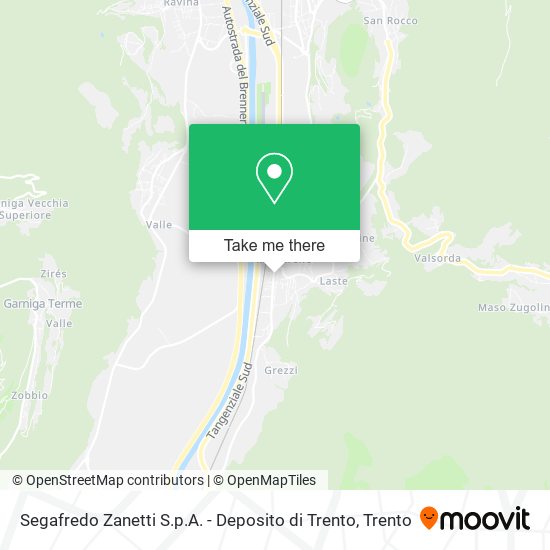 Segafredo Zanetti S.p.A. - Deposito di Trento map