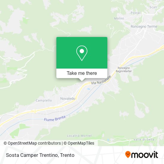 Sosta Camper Trentino map