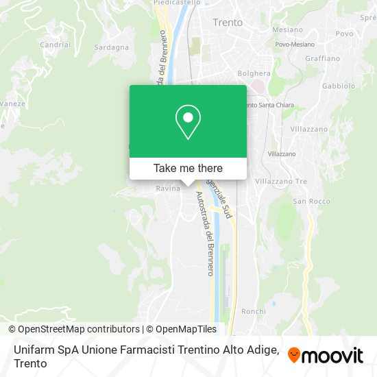 Unifarm SpA Unione Farmacisti Trentino Alto Adige map