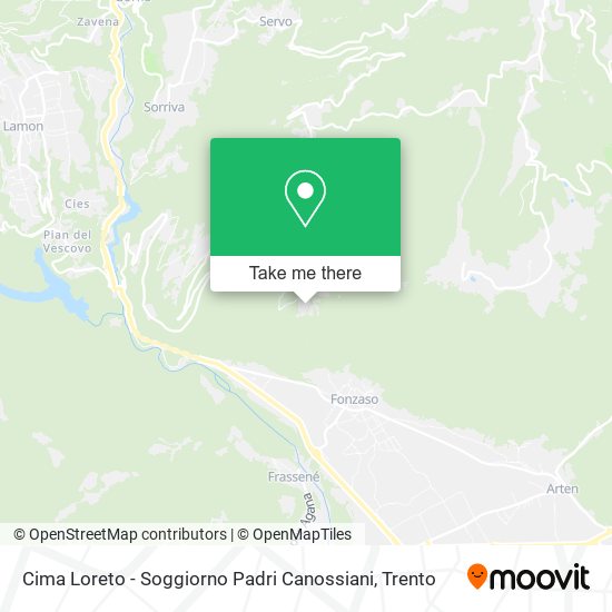 Cima Loreto - Soggiorno Padri Canossiani map