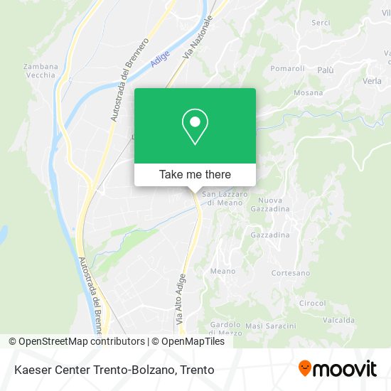 Kaeser Center Trento-Bolzano map