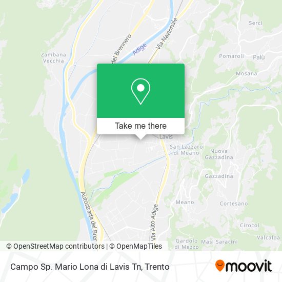 Campo Sp. Mario Lona di Lavis Tn map