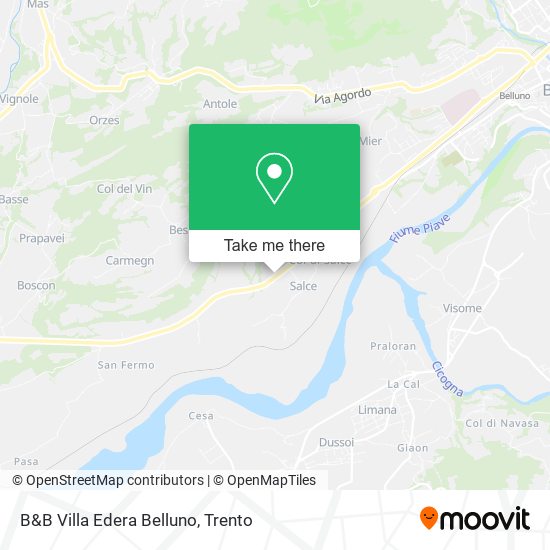 B&B Villa Edera Belluno map