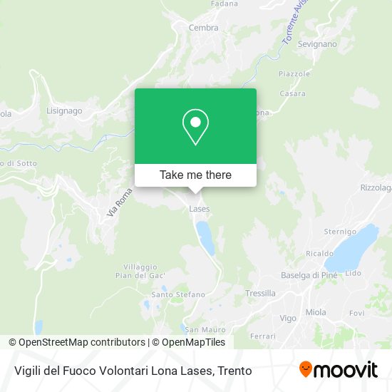 Vigili del Fuoco Volontari Lona Lases map