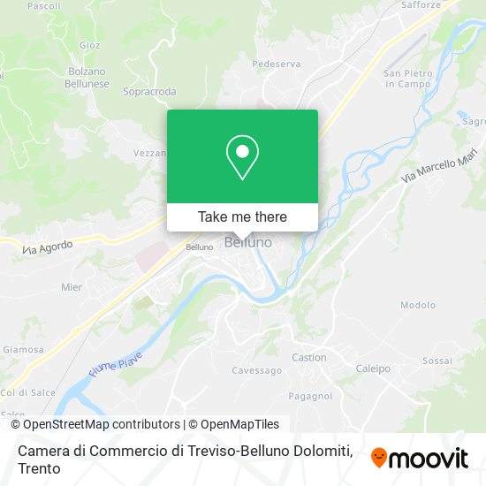 Camera di Commercio di Treviso-Belluno Dolomiti map