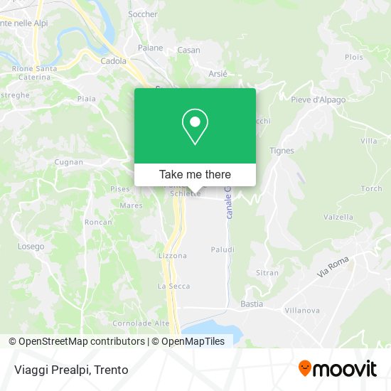 Viaggi Prealpi map