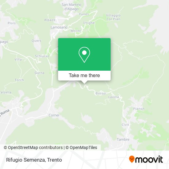 Rifugio Semenza map