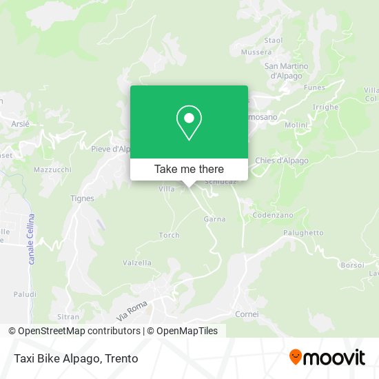 Taxi Bike Alpago map
