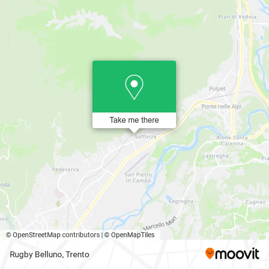 Rugby Belluno map