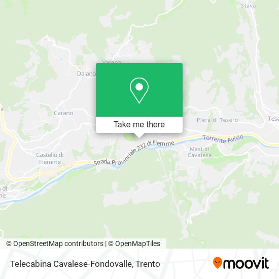 Telecabina Cavalese-Fondovalle map