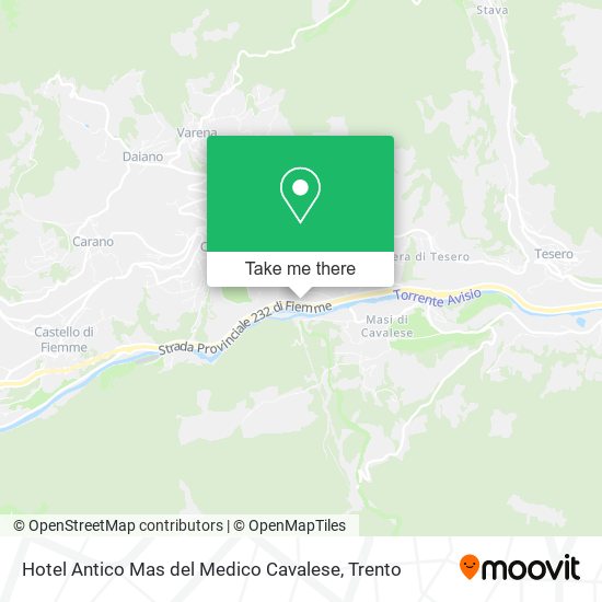 Hotel Antico Mas del Medico Cavalese map