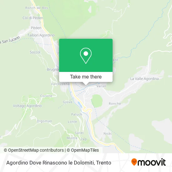 Agordino Dove Rinascono le Dolomiti map