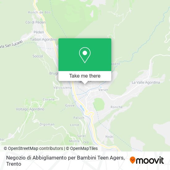Negozio di Abbigliamento per Bambini Teen Agers map