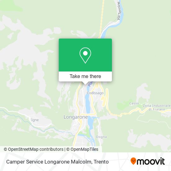 Camper Service Longarone Malcolm map