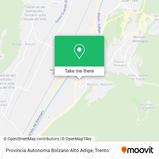 Provincia Autonoma Bolzano Alto Adige map