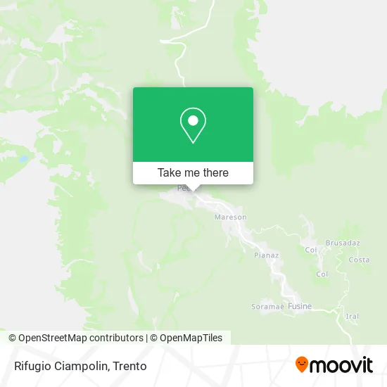 Ciampolin Refuge map