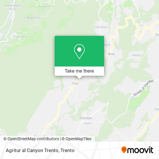 Agritur al Canyon Trento map