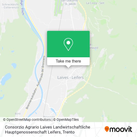 Consorzio Agrario Laives Landwirtschaftliche Hauptgenossenschaft Leifers map