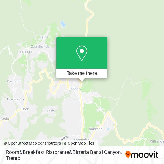 Room&Breakfast Ristorante&Birreria Bar al Canyon map