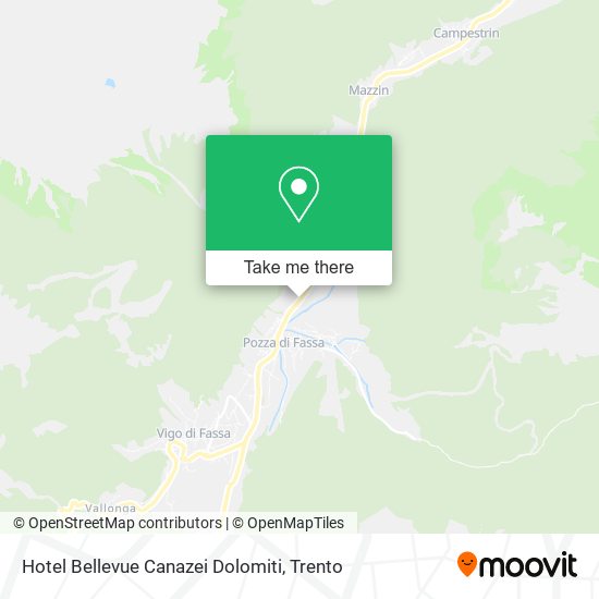 Hotel Bellevue Canazei Dolomiti map