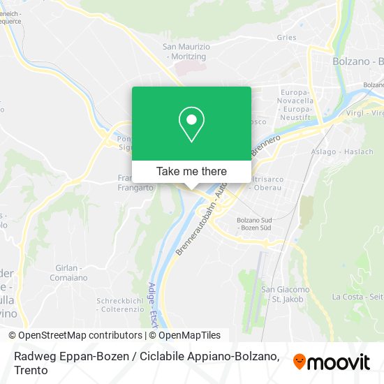 Radweg Eppan-Bozen / Ciclabile Appiano-Bolzano map