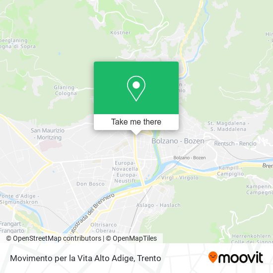 Movimento per la Vita Alto Adige map