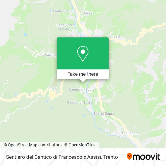 Sentiero del Cantico di Francesco d'Assisi map