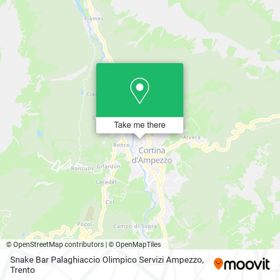Snake Bar Palaghiaccio Olimpico Servizi Ampezzo map