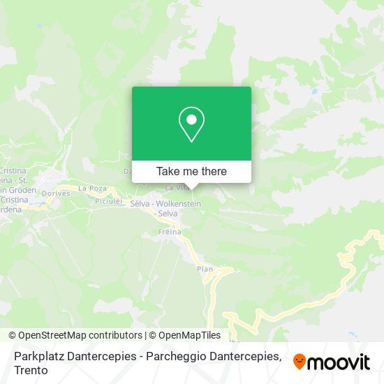 Parkplatz Dantercepies - Parcheggio Dantercepies map