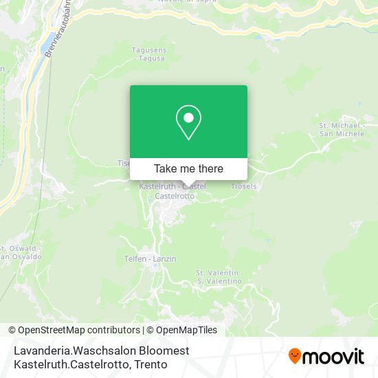 Lavanderia.Waschsalon Bloomest Kastelruth.Castelrotto map
