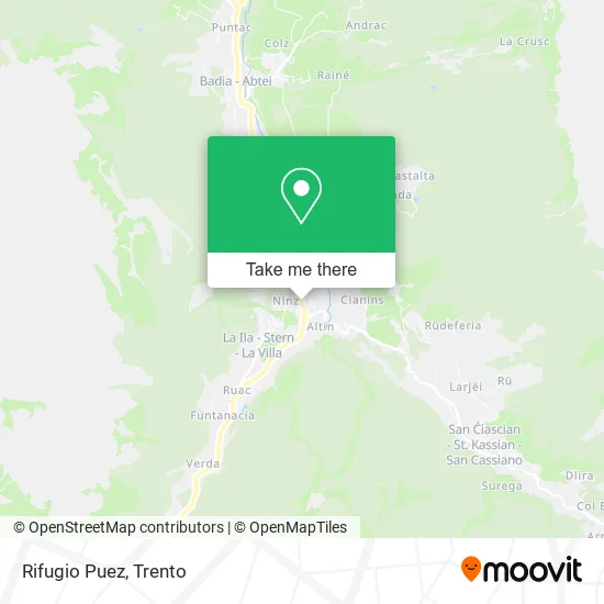Puez Mountain Refuge map