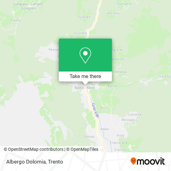 Albergo Dolomia map