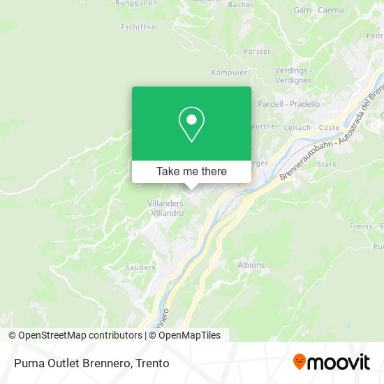 Puma Outlet Brennero map