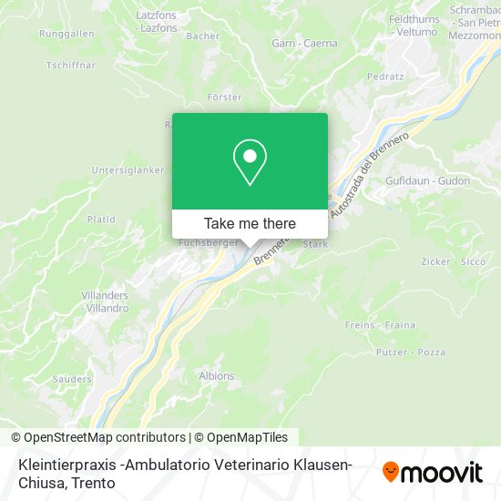 Kleintierpraxis -Ambulatorio Veterinario Klausen-Chiusa map