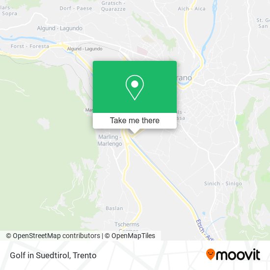 Golf in Suedtirol map