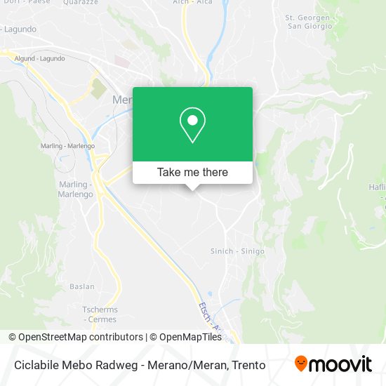 Ciclabile Mebo Radweg - Merano / Meran map