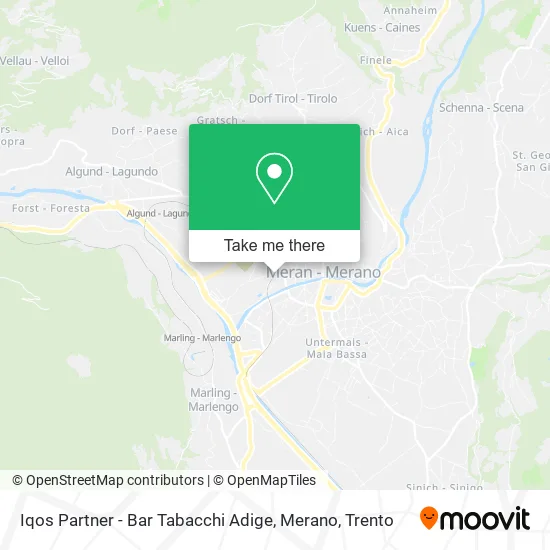 Iqos Partner - Bar Tabacchi Adige, Merano map