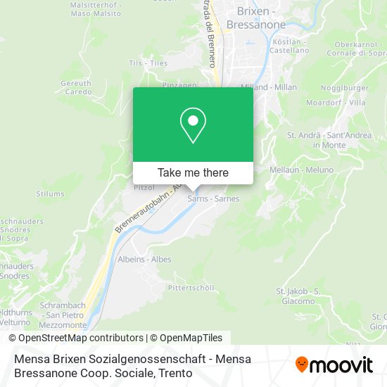 Mensa Brixen Sozialgenossenschaft - Mensa Bressanone Coop. Sociale map