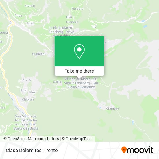 Ciasa Dolomites map