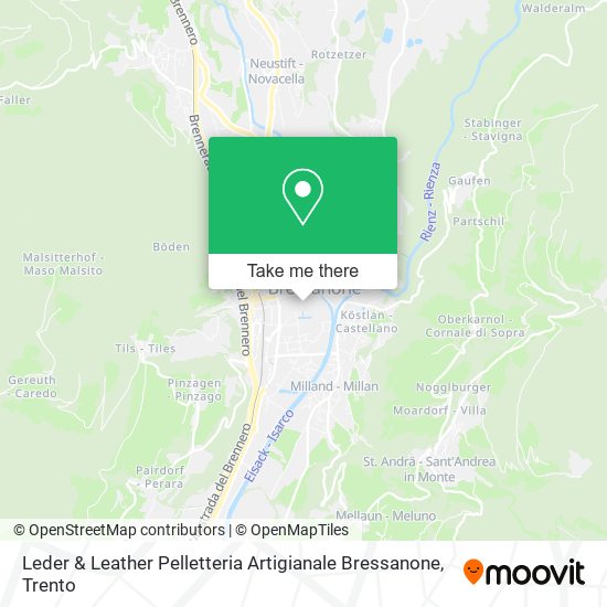 Leder & Leather Pelletteria Artigianale Bressanone map