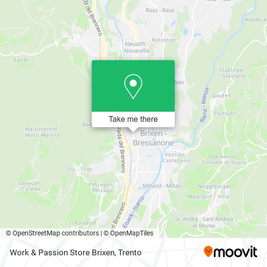 Work & Passion Store Brixen map