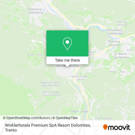 Winklerhotels Premium SpA Resort Dolomites map