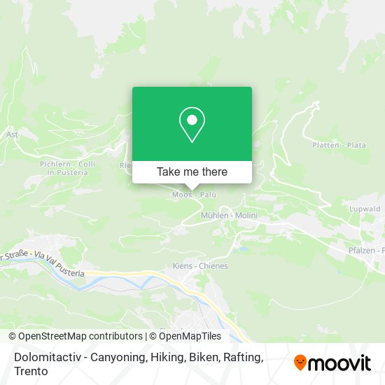 Dolomitactiv - Canyoning, Hiking, Biken, Rafting map