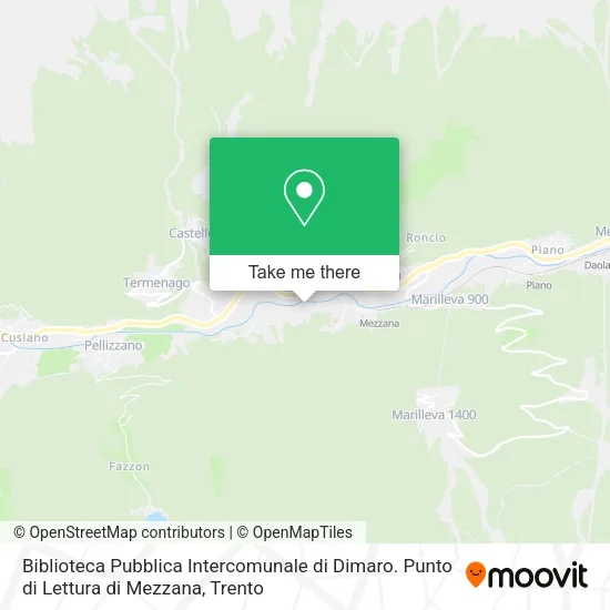 Biblioteca Pubblica Intercomunale di Dimaro. Punto di Lettura di Mezzana map