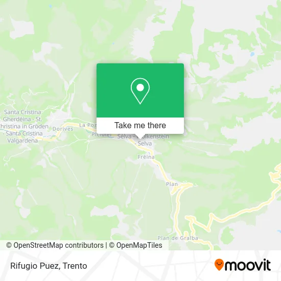 Puez Mountain Refuge map