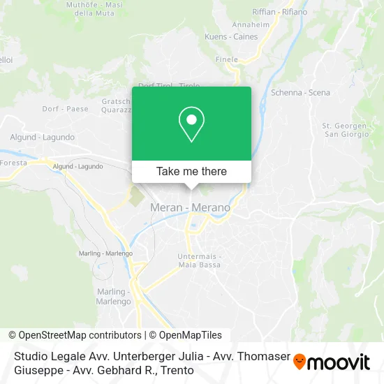 Studio Legale Avv. Unterberger Julia - Avv. Thomaser Giuseppe - Avv. Gebhard R. map