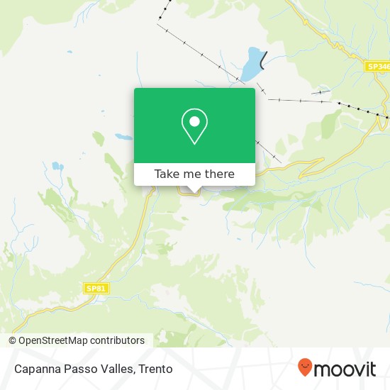 Capanna Passo Valles map